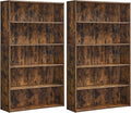 VASAGLE Set of 2 Bookshelves, 30 Inches Wide, 5-Tier Open Bookcases by VASAGLEbySONGMICSHOME