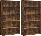 VASAGLE Set of 2 Bookshelves, 30 Inches Wide, 5-Tier Open Bookcases by VASAGLEbySONGMICSHOME