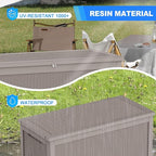 Yardgrace 320 Gallon Lockable Resin Deck Box, Waterproof & UV-Resistant Outdoor - Image 7