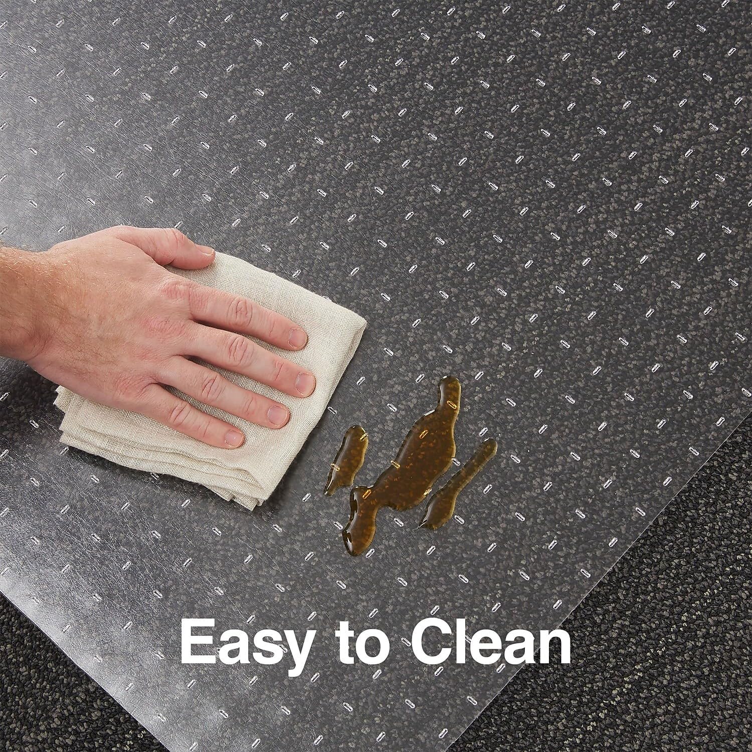 Staples Office Chair Mat, Clear Floor Mats, Flat-Pile Carpets, 60 x 46 Inch, Smooth Glide | Smooth-glide protection for desk chairs on flat-pile carpeted floors.