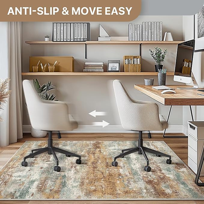 Office Chair Mat for Hardwood Tile Floor, Abstract 36"X 48" Desk Mats for - Image 4