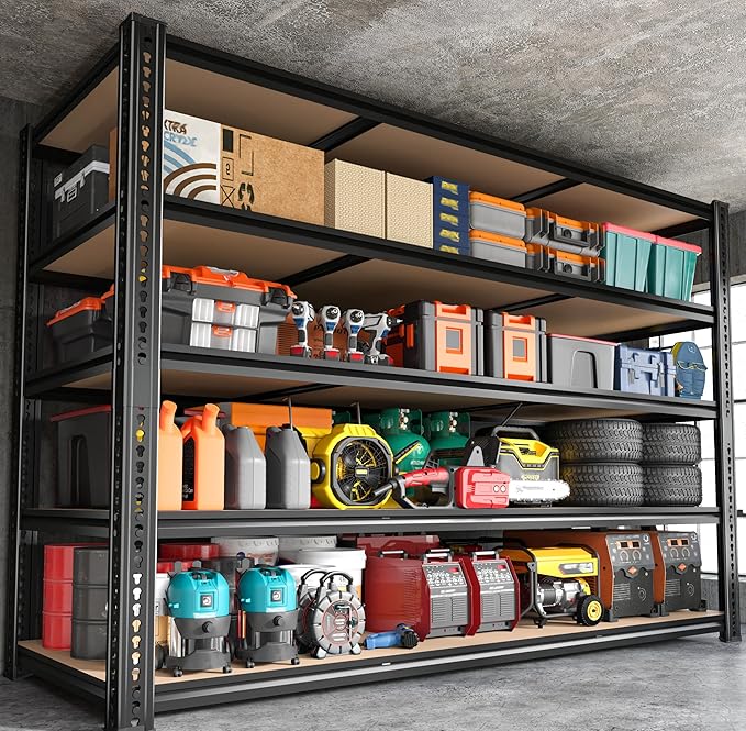 ROOMFAVE 3500LBS Garage Shelving 60" W Metal Shelving 72" H Storage Shelves - Image 7