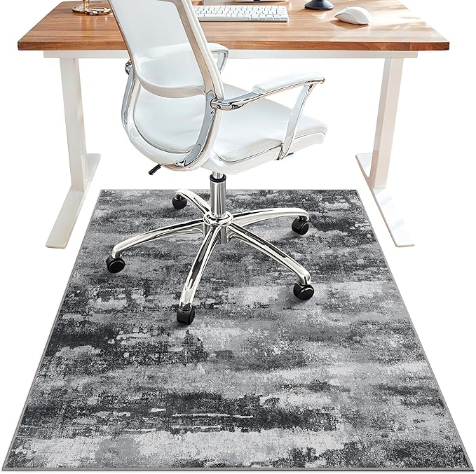 Office Chair Mat for Hardwood Tile Floor, Abstract 48"X 60" Desk Mats for by BESBLEE
