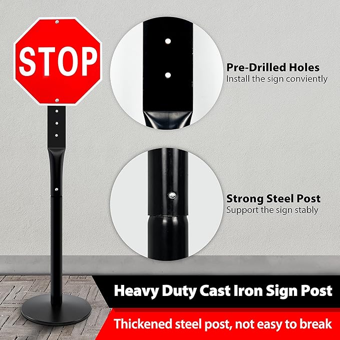 VAIIGO 2Pack Heavy Duty Cast Iron Sign Stand - Image 4