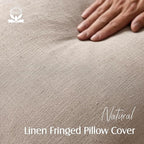 Foindtower Set of 2 Decorative Linen Fringe Lumbar Throw Pillow Covers - Image 2