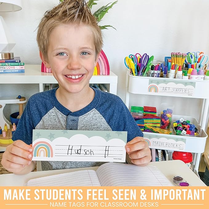 Desk Name Tags for Classroom -25 Student Name Plates for Classroom Kindergarten - Image 2