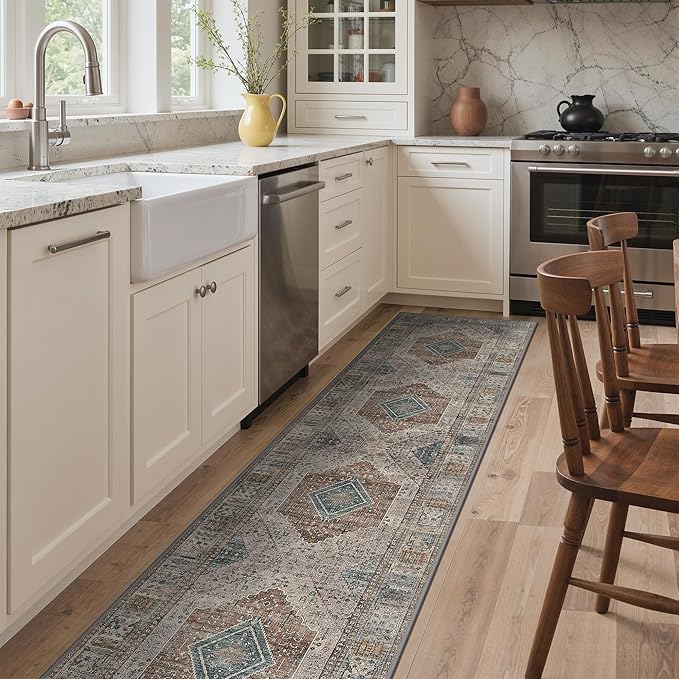GENIMO Runner Rug 2x10 Non Slip Machine Washable Hallway Runner Rug, Low Pile - Image 2