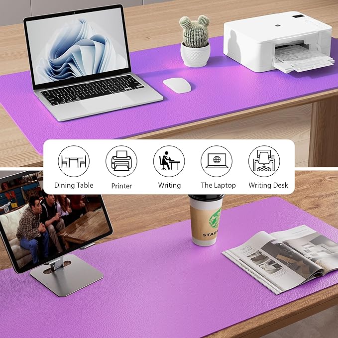 Aothia Leather Desk Pad Protector, Office Desk Mat, Large Mouse Pad, Non-Slip - Image 5