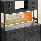 EnHomee Black Dresser with Multiple Fabric Drawers, Dresser - Image 6