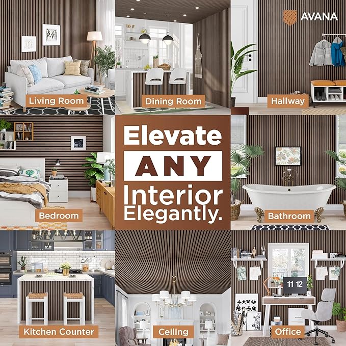 Avana Acoustic Wood Wall Panels – 47.2 X 12.6 Inch Walnut Acoustic Panels 2 PCs - Image 3