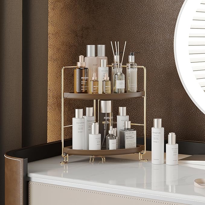 FSyueyun 2-Tier Corner Bathroom Counter Organizer, Tool-Less Installation - Image 4