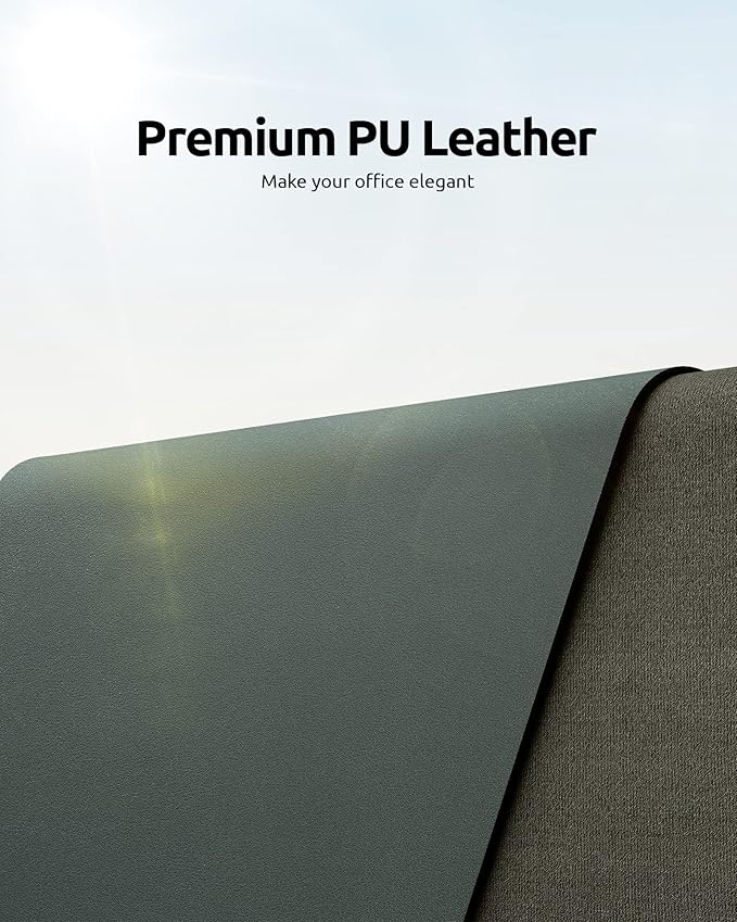 YSAGi Leather Desk Protector, Office Mat, Large Mouse Mat, Non-Slip PU Leather - Image 2