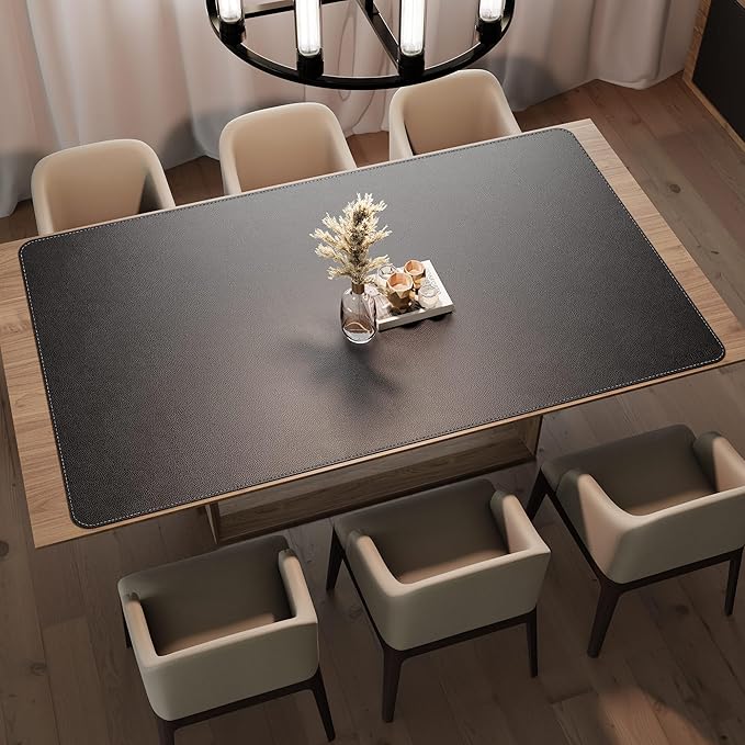 CENNBIE HUGE200 78.8" x 47" Black Leather Desk Mat - Image 6