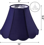GOSO Medium Blue Scalloped Lamp Shade Set of 2, Replacement Braids - Image 2