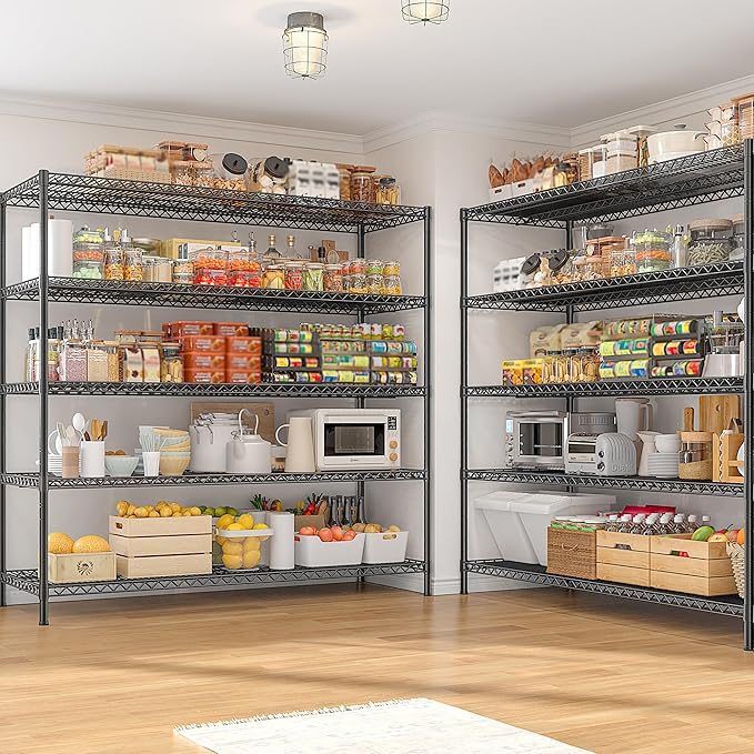 REIBII 55.5" W Storage Shelves 3200LBS Metal Shelving 5 Tier Wire Shelving Unit - Image 4