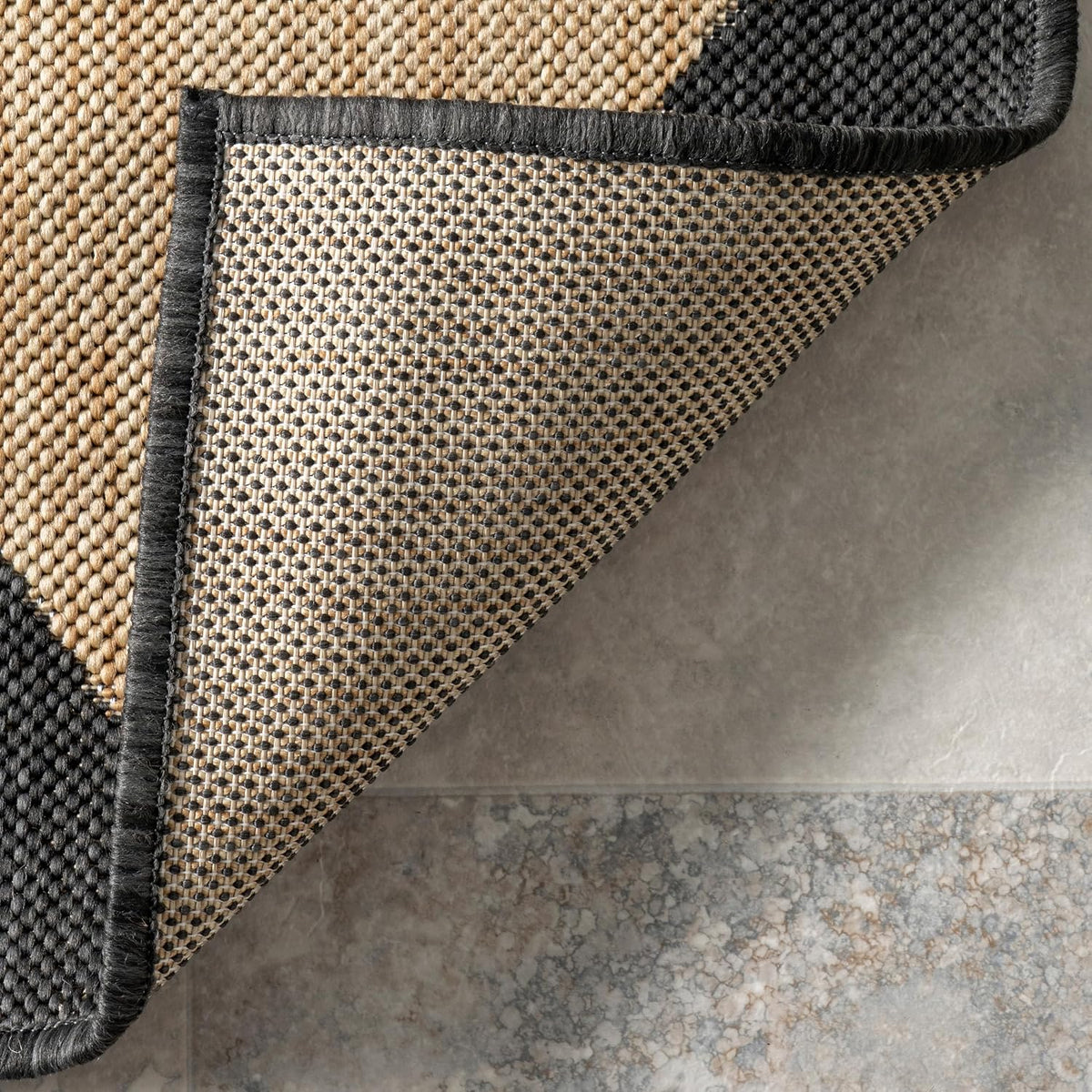 nuloom sabina dark grey trellis indoor/outdoor runner rug showing dimensions