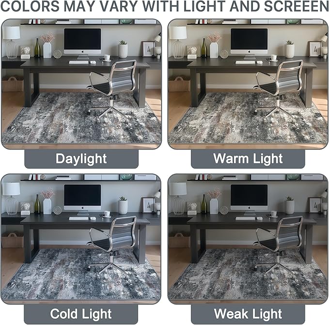 Office Chair Mat for Hardwood Tile Floor, Abstract 48"X 72" Desk Mats for - Image 6