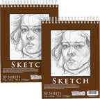 U.S. Art Supply 9”x12 Premium Heavy-Weight Paper Spiral Bound Sketch Book: 90 by USArtSupply