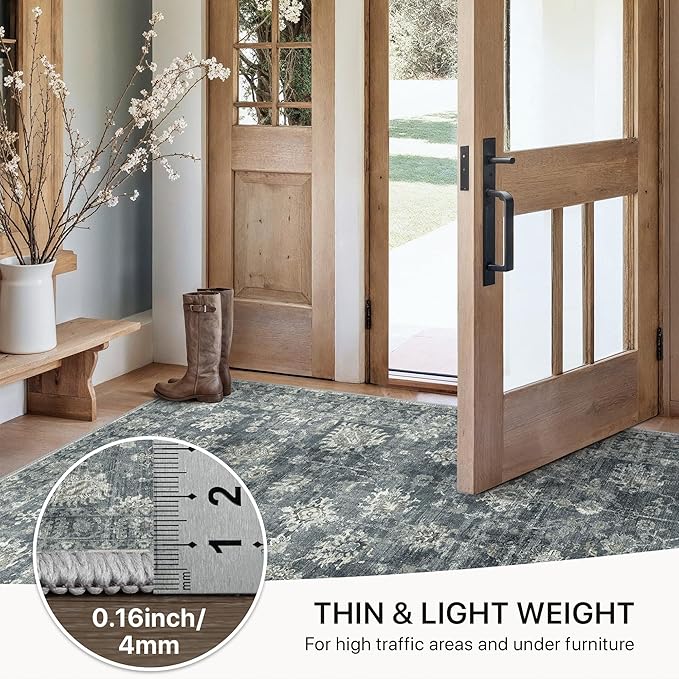 GENIMO Runner Rug 2'6''x8 Non Slip Machine Washable Vintage Hallway Runner Rug - Image 5