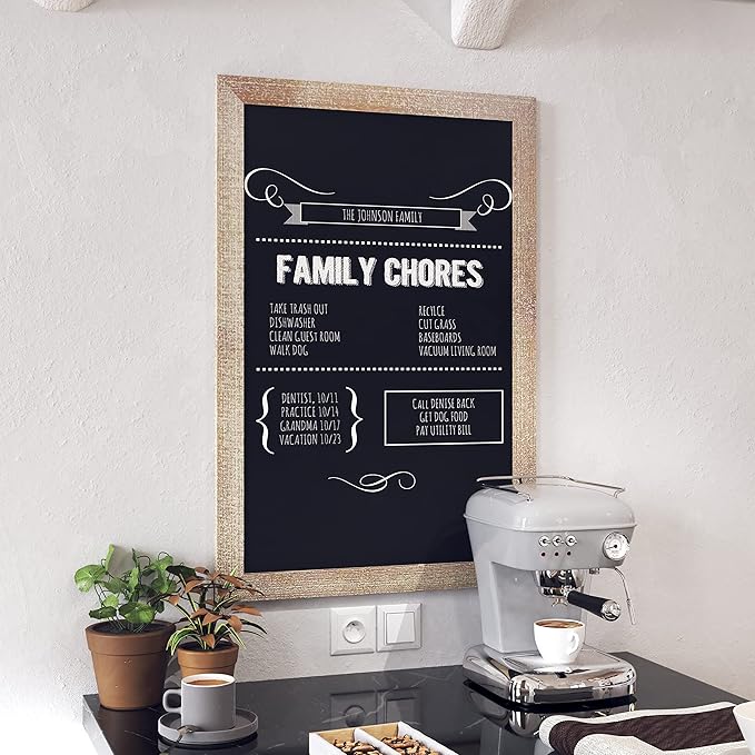HBCY Creations 24" X 36" Weathered Lightwash Solid Wood Frame Wall Chalkboard - Image 7