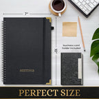 Meeting Notebook Set for Work – 3 Piece PU Leather Business Notebook - Image 3
