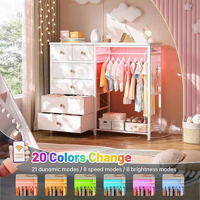 EnHomee 49.2" W White Dresser for Bedroom - Image 4
