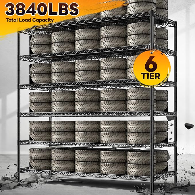 REIBII 83"H Storage Shelves 3840LBS Metal Shelving Unit Garage Shelving Heavy - Image 4