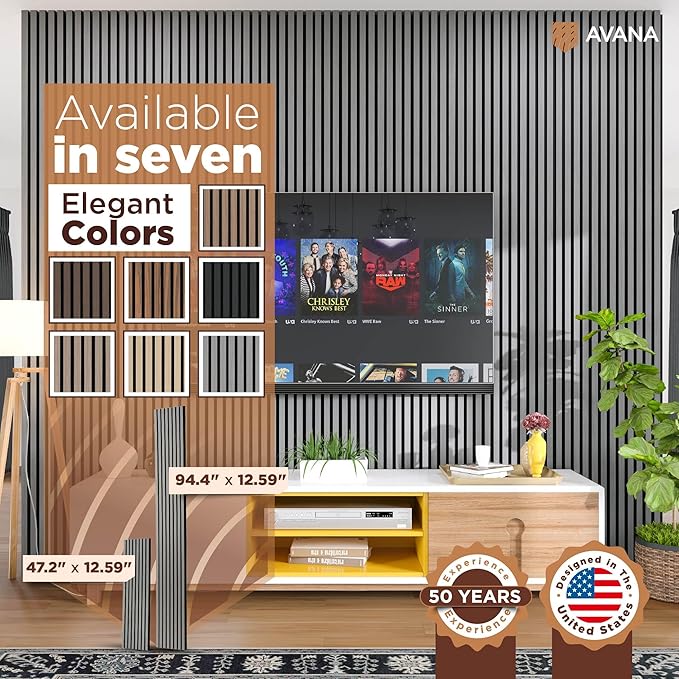 Avana Acoustic Wood Wall Panels – 94.4 x 12.6 Inch Gray Oak Acoustic Panels 4 - Image 7
