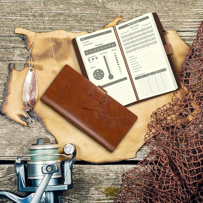 Eaasty 2 Pcs Leather Hunting Log Book Elk Hunting Journal Notebook - Image 7