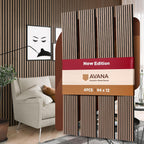 Avana Acoustic Wood Wall Panels – 94.4 x 12.6 Inch Smoke Walnut Acoustic Panels