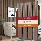 Avana Acoustic Wood Wall Panels – 94.4 x 12.6 Inch Smoke Walnut Acoustic Panels by AvanaHome