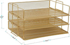 Martha Stewart Ryder 3 Tier Desk Letter Tray Organizer, Stackable Steel Mesh - Image 7
