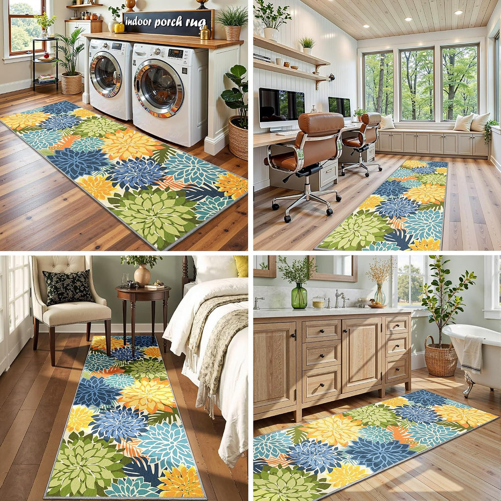 outdoor rug waterproof, washable patio runner rug for on a desk or shelf