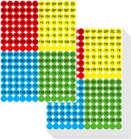 3840 PCs Garage Sale Flea Market Prepriced Pricing Stickers in Bright Colors (Yellow/Red/Green/Cyan), 3/4"in Diameter