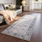 Rugcomf Runner Rug 2'6''x8' Hallway Washable Boho Soft Area Rug Non-Slip Faux - Image 4