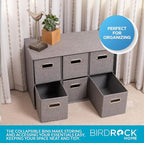 BIRDROCK HOME Linen Cube Organizer Shelf w/ 6 Storage Fabric Bins - Image 6