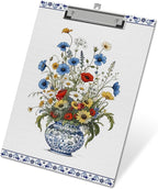 APIILVPQ Floral Clipboard, Vintage Blue Clipboards by Unknown
