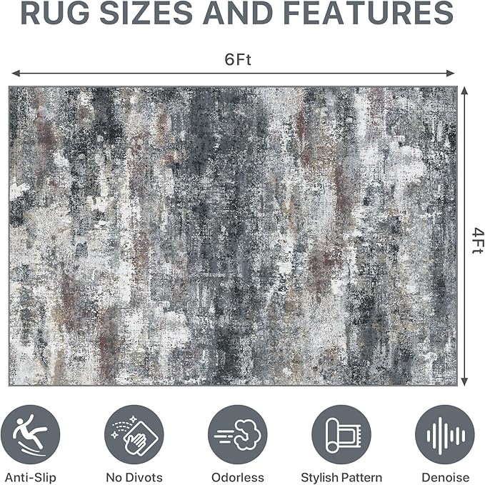 Office Chair Mat for Hardwood Tile Floor, Abstract 48"X 72" Desk Mats for - Image 9