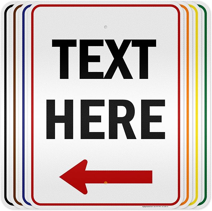 Custom Arrow, Custom Directional Sign, Left Arrow, 18x24 Inches, 3M EGP by MySignCenter