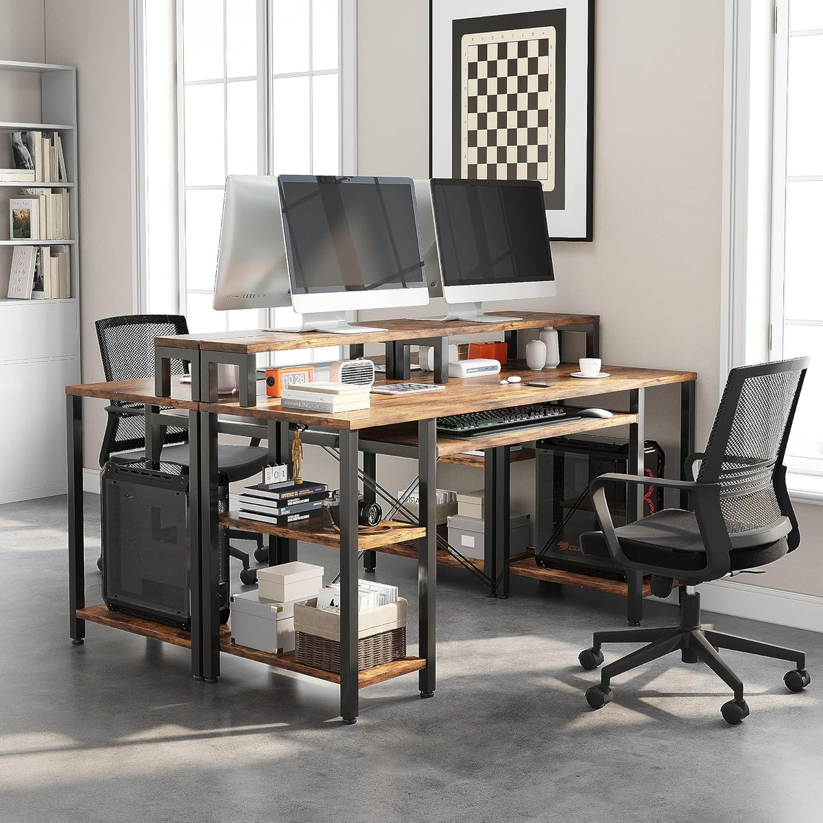 VERMESS 48Inch Computer Desk, Home Office Desks with Keyboard Tray, Gaming De...