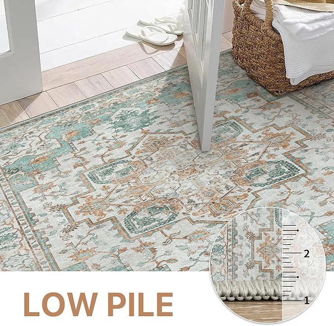 GENIMO 2‘6“x8 Runner Rugs for Hallway, Machine Washable Non Slip Vintage Rugs - Image 4