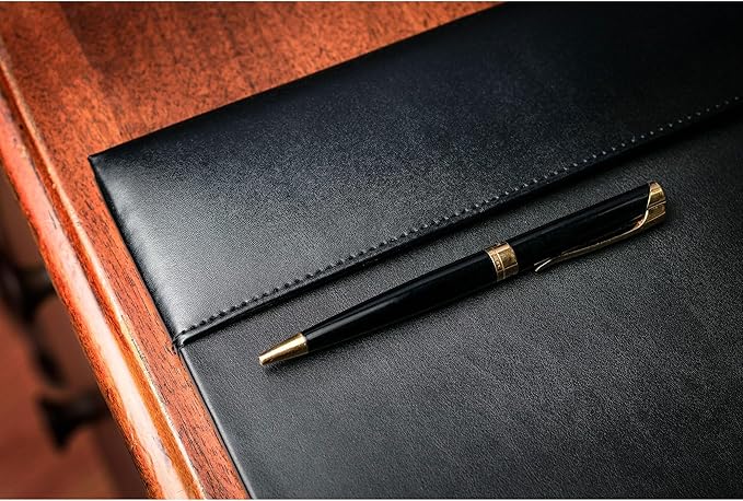 Dacasso Black 30" x 18" Desk Pad/Desk Mat/Desk Protector, Bonded Leather - Image 7