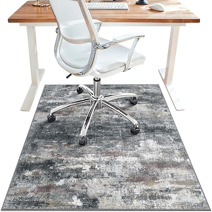 Office Chair Mat for Hardwood Tile Floor, Abstract 48"X 72" Desk Mats for by BESBLEE