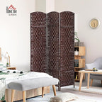 HOMCOM Room Divider, 3 Panel Folding Privacy Screen, 6FT Tall Portable Wicker - Image 2