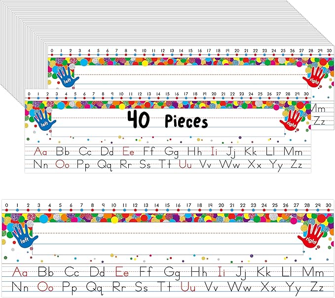 40 PCS Desk Nameplates, Waterproof Confetti Desk Name Tags by Gethelud