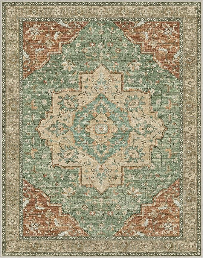 GENIMO 8x10 Area Rugs for Living Room, Machine Washable Non Slip Vintage Rugs - Image 8