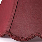 GOSO Scallop Burgundy Lamp Shades Set of 2 Medium Red, Bell Lamp Shade - Image 3