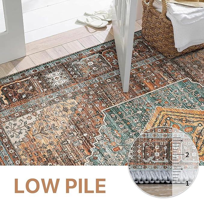 GENIMO 2x10 Runner Rugs for Hallway, Machine Washable Non Slip Vintage Rugs - Image 4