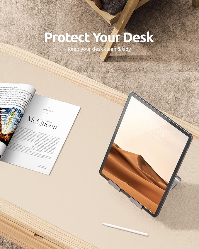 YSAGi Leather Desk Pad Protector, Office Desk Mat, Large Mouse Pad, Non-Slip PU - Image 7