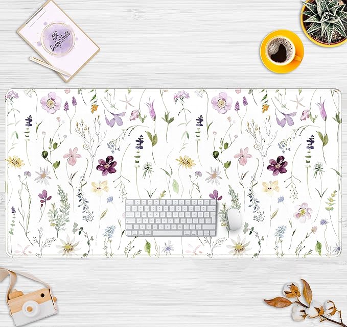 Cute Flower Mouse Pad Aesthetic Desk Mat Plants Large Extended Gaming Mousepad - Image 2